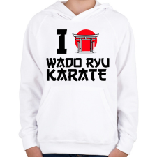 PRINTFASHION I love Wado Ryu Karate - Gyerek kapucnis pulóver - Fehér gyerek pulóver, kardigán