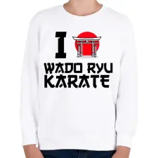 PRINTFASHION I love Wado Ryu Karate - Gyerek pulóver - Fehér gyerek pulóver, kardigán