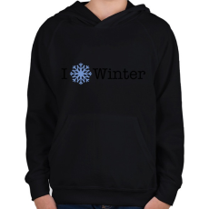 PRINTFASHION I LOVE WINTER - Gyerek kapucnis pulóver - Fekete
