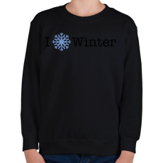 PRINTFASHION I LOVE WINTER - Gyerek pulóver - Fekete