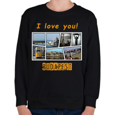 PRINTFASHION i love you budapest - Gyerek pulóver - Fekete