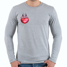 PRINTFASHION I love you - Férfi hosszú ujjú póló - Sport szürke
