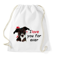 PRINTFASHION i love you for ever - Sportzsák, Tornazsák - Fehér tornazsák