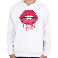 PRINTFASHION I love you - Gyerek kapucnis pulóver - Fehér gyerek pulóver, kardigán