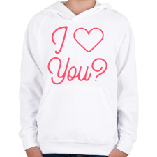 PRINTFASHION I love you - Gyerek kapucnis pulóver - Fehér gyerek pulóver, kardigán