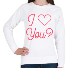 PRINTFASHION I love you - Női pulóver - Fehér női pulóver, kardigán