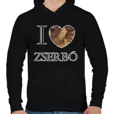 PRINTFASHION I love zserbó - Férfi kapucnis pulóver - Fekete női pulóver, kardigán
