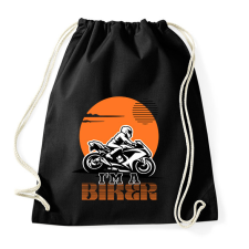 PRINTFASHION I'm a biker - Sportzsák, Tornazsák - Fekete tornazsák