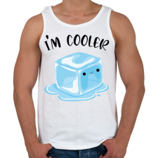PRINTFASHION I'm cooler - Férfi atléta - Fehér atléta, trikó