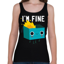 PRINTFASHION I'm fine - szemetes - Női atléta - Fekete női trikó