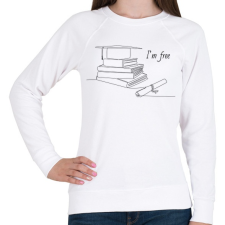 PRINTFASHION I'm free - Diplomás minta - Női pulóver - Fehér női pulóver, kardigán