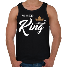 PRINTFASHION I'M HER KING - Férfi atléta - Fekete atléta, trikó