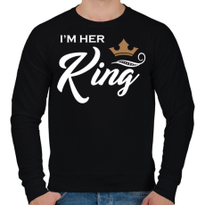 PRINTFASHION I'M HER KING - Férfi pulóver - Fekete
