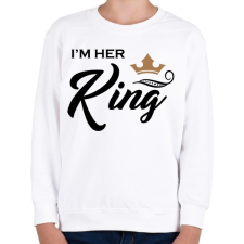 PRINTFASHION I'M HER KING - Gyerek pulóver - Fehér gyerek pulóver, kardigán
