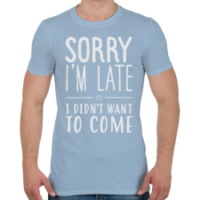 PRINTFASHION I'm late - Férfi póló - Világoskék férfi póló