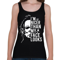 PRINTFASHION I'm nicer than my face looks - Női atléta - Fekete
