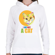 PRINTFASHION I'm not a cat  - Női kapucnis pulóver - Fehér