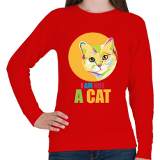 PRINTFASHION I'm not a cat  - Női pulóver - Piros