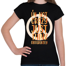 PRINTFASHION I'm not crazy - Hippie - Női póló - Fekete