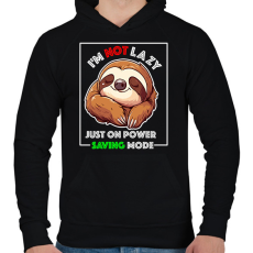 PRINTFASHION I'm Not Lazy Lajhár  - Férfi kapucnis pulóver - Fekete
