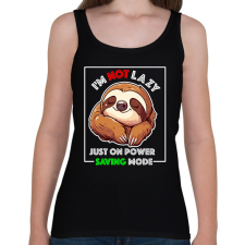 PRINTFASHION I'm Not Lazy Lajhár  - Női atléta - Fekete női trikó