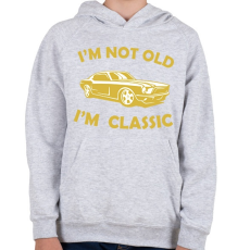 PRINTFASHION I'm not old - Gyerek kapucnis pulóver - Sport szürke