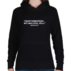 PRINTFASHION I'm not superstitious - WHITE - Női kapucnis pulóver - Fekete