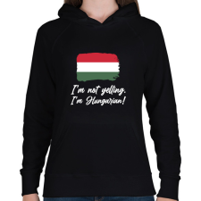 PRINTFASHION I'm not yelling - Női kapucnis pulóver - Fekete női pulóver, kardigán