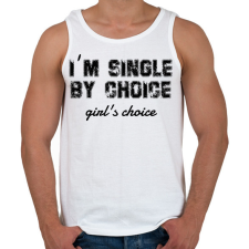 PRINTFASHION I'm single by choice - black - Férfi atléta - Fehér atléta, trikó
