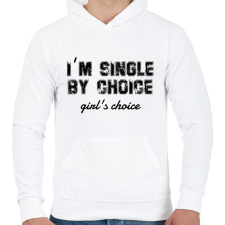 PRINTFASHION I'm single by choice - black - Férfi kapucnis pulóver - Fehér férfi pulóver, kardigán