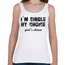 PRINTFASHION I'm single by choice - black - Női atléta - Fehér női trikó