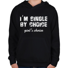 PRINTFASHION I'm single by choice - white - Gyerek kapucnis pulóver - Fekete gyerek pulóver, kardigán