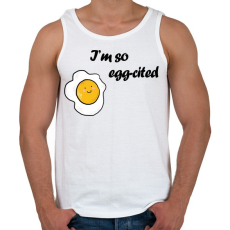 PRINTFASHION I'm so egg-cited - Férfi atléta - Fehér