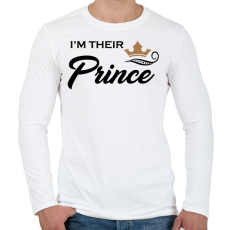 PRINTFASHION I'M THEIR PRINCE - Férfi hosszú ujjú póló - Fehér