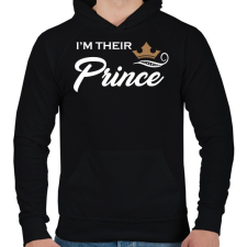 PRINTFASHION I'M THEIR PRINCE - Férfi kapucnis pulóver - Fekete férfi pulóver, kardigán