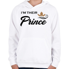 PRINTFASHION I'M THEIR PRINCE - Gyerek kapucnis pulóver - Fehér