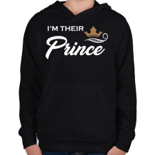 PRINTFASHION I'M THEIR PRINCE - Gyerek kapucnis pulóver - Fekete gyerek pulóver, kardigán