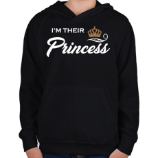 PRINTFASHION I'M THEIR PRINCESS - Gyerek kapucnis pulóver - Fekete