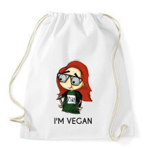 PRINTFASHION I m vegan - Sportzsák, Tornazsák - Fehér tornazsák
