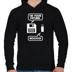 PRINTFASHION I m Your Father Usb - Férfi kapucnis pulóver - Fekete