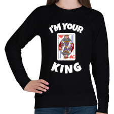 PRINTFASHION i'M YOUR KING 2 - Női pulóver - Fekete női pulóver, kardigán