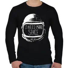 PRINTFASHION I need more Space - Férfi hosszú ujjú póló - Fekete férfi póló