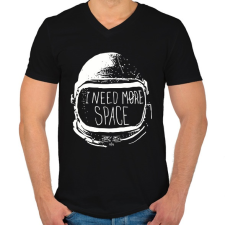 PRINTFASHION I need more Space - Férfi V-nyakú póló - Fekete férfi póló
