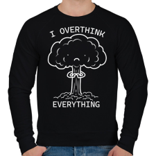 PRINTFASHION I overthink everythink - Férfi pulóver - Fekete férfi pulóver, kardigán
