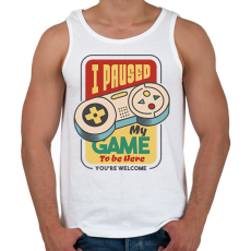 PRINTFASHION I paused my game to be here - Férfi atléta - Fehér