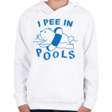 PRINTFASHION I pee in pools - Gyerek kapucnis pulóver - Fehér gyerek pulóver, kardigán
