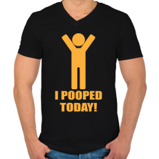 PRINTFASHION I pooped today! - Férfi V-nyakú póló - Fekete