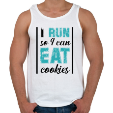 PRINTFASHION I run so I can eat cookies - Férfi atléta - Fehér