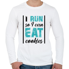 PRINTFASHION I run so I can eat cookies - Férfi hosszú ujjú póló - Fehér