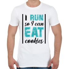 PRINTFASHION I run so I can eat cookies - Férfi póló - Fehér férfi póló